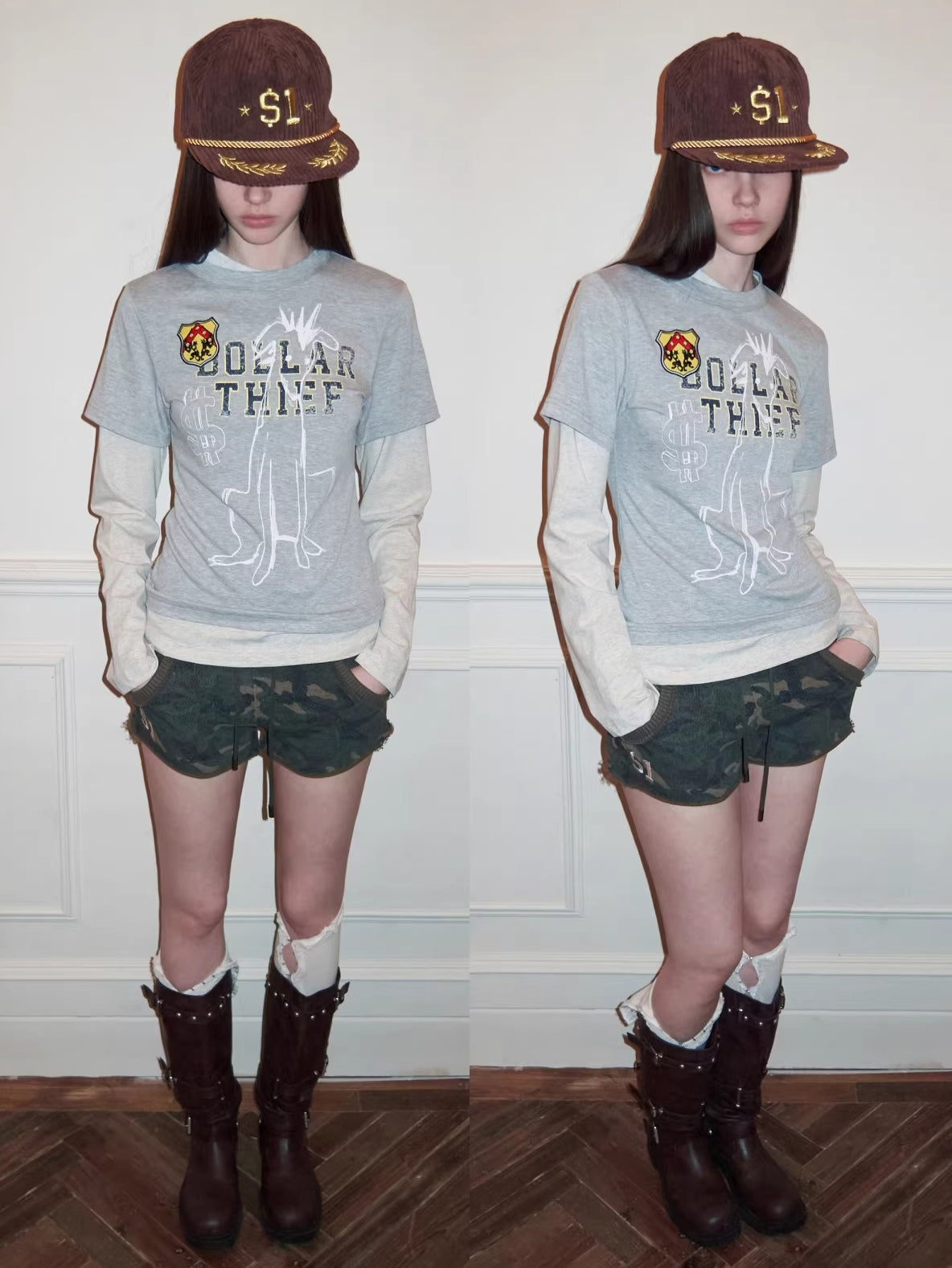 Bone Embroidery Sweat Shorts