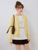Cable Knit Wool Blend Cardigan