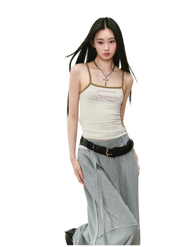 Color-Block Letter Print Camisole