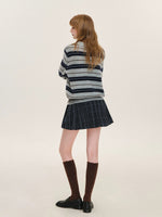 Vintage Striped Wool Polo Sweater