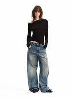 Washed Straight Jeans