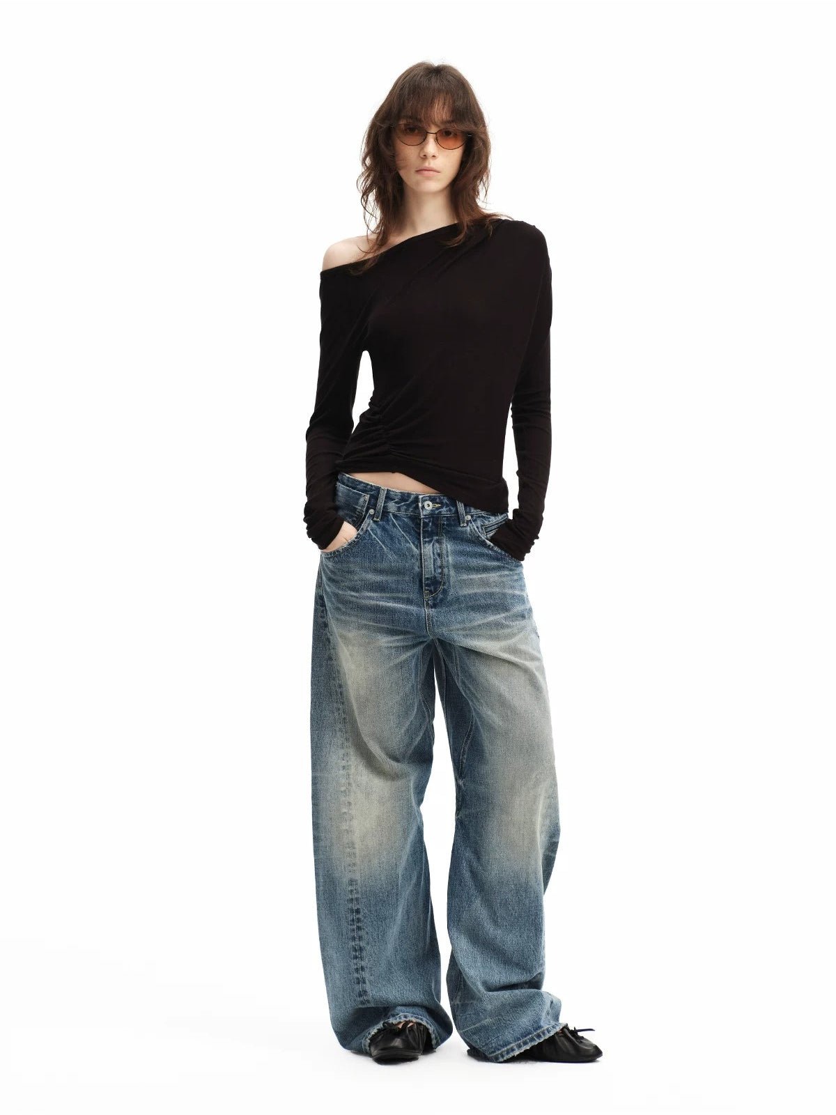 Washed Straight Jeans