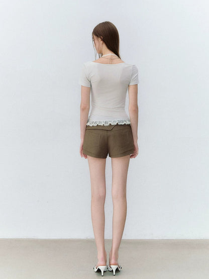 Lace Halter Drape Tee