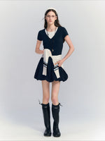 Contrast Bubble Dress Set