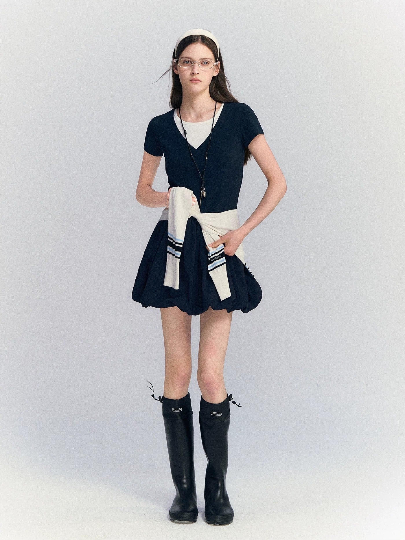 Contrast Bubble Dress Set