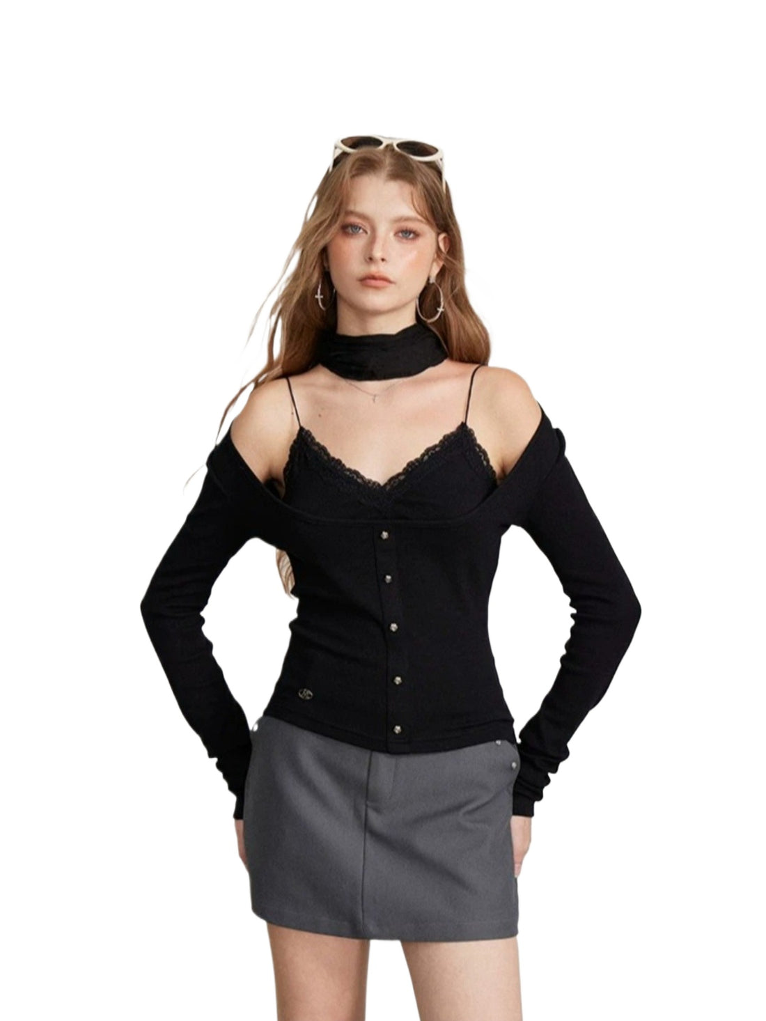 Layered Camisole Panel T-Shirt Top