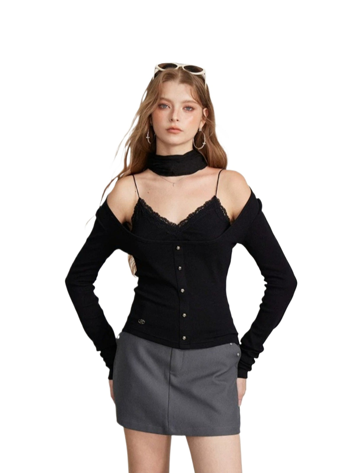 Layered Camisole Panel T-Shirt Top