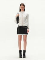 Ballet Cutout Ribbed Knit Top