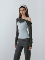 Lace Contrast Layered Top
