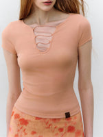 Crisscross V‑Neck Tee