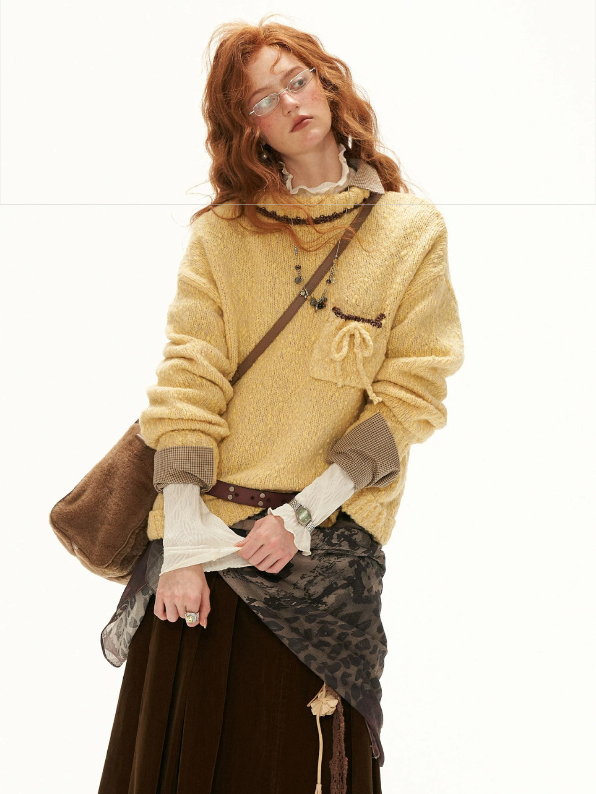 Relaxed Wool Blend Pocket Sweater