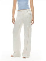 Wheat Straight Linen Pants