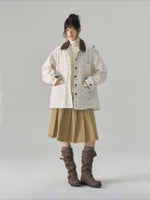 Khaki Washed Cargo Skirt