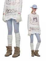 Slouchy Ribbed Knit Leg Warmers