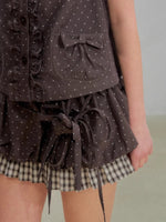 Polka Doll Collar Shirt & Skirt Set