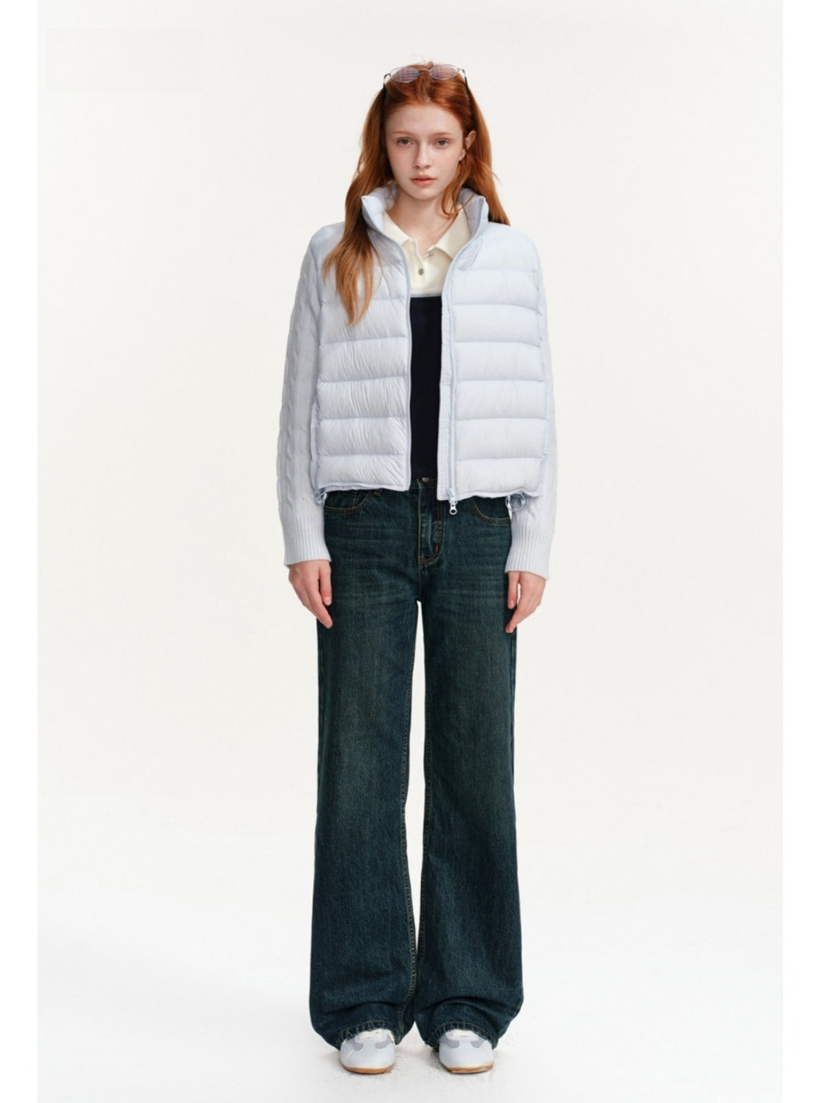 Cable Knit Panel Down Jacket