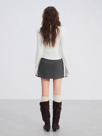 Rhinestone Fleece Knit Top