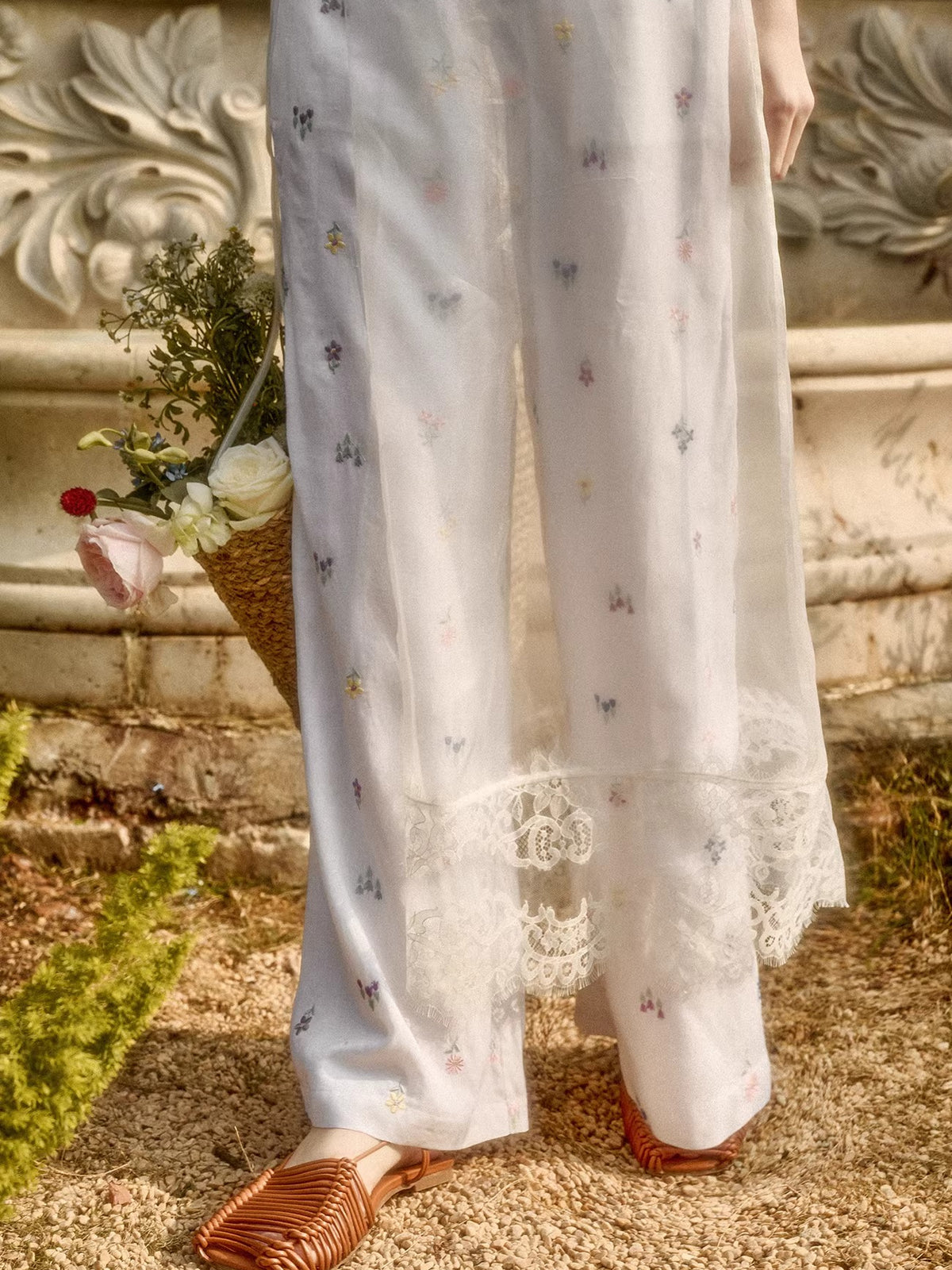 Linen Embroidered Three-Piece Set