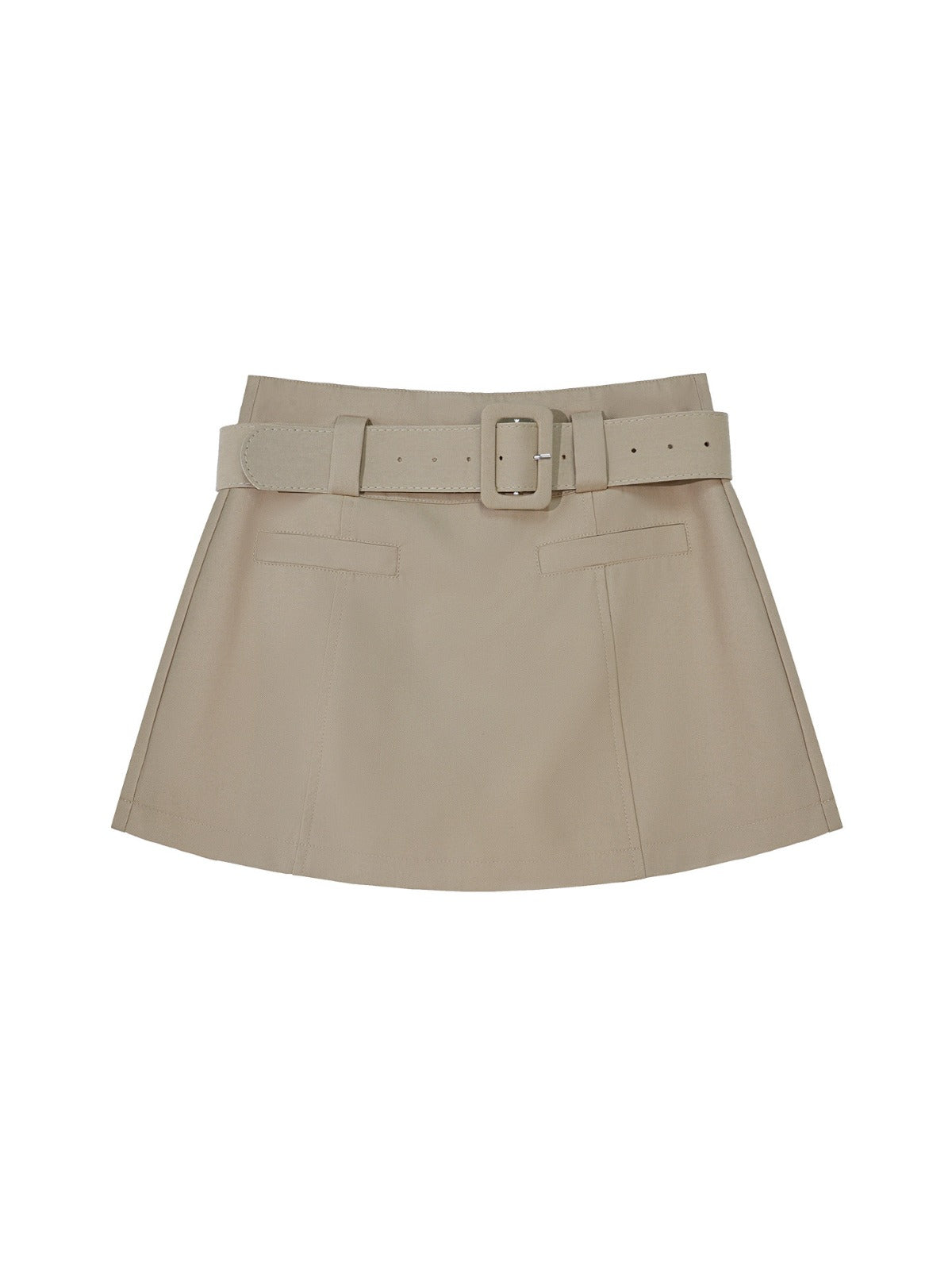 Minimal Belted A-Line Skirt