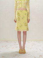 Yellow Butterfly Off-Shoulder Set