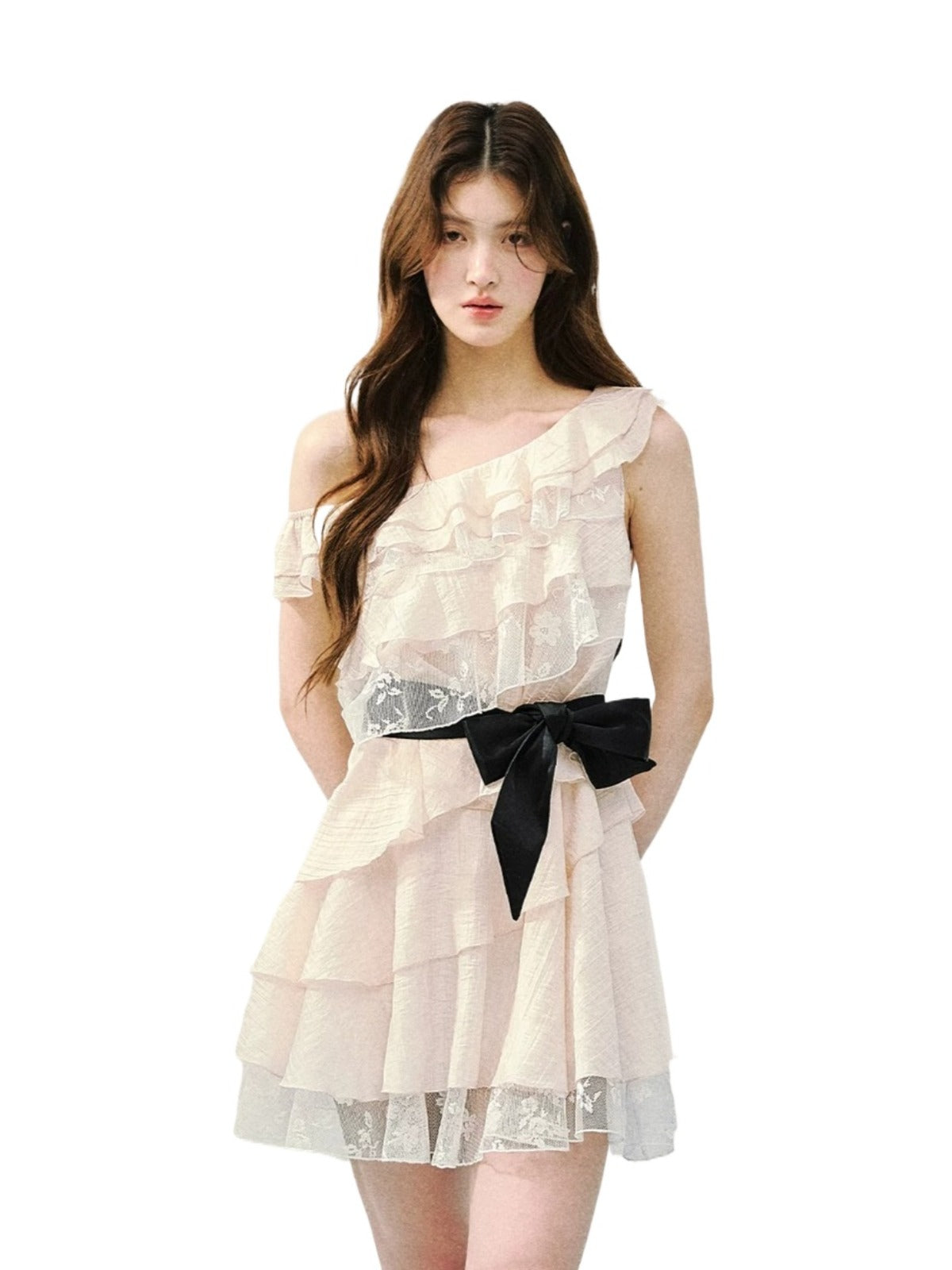 Lace Ruffle Layered Dress