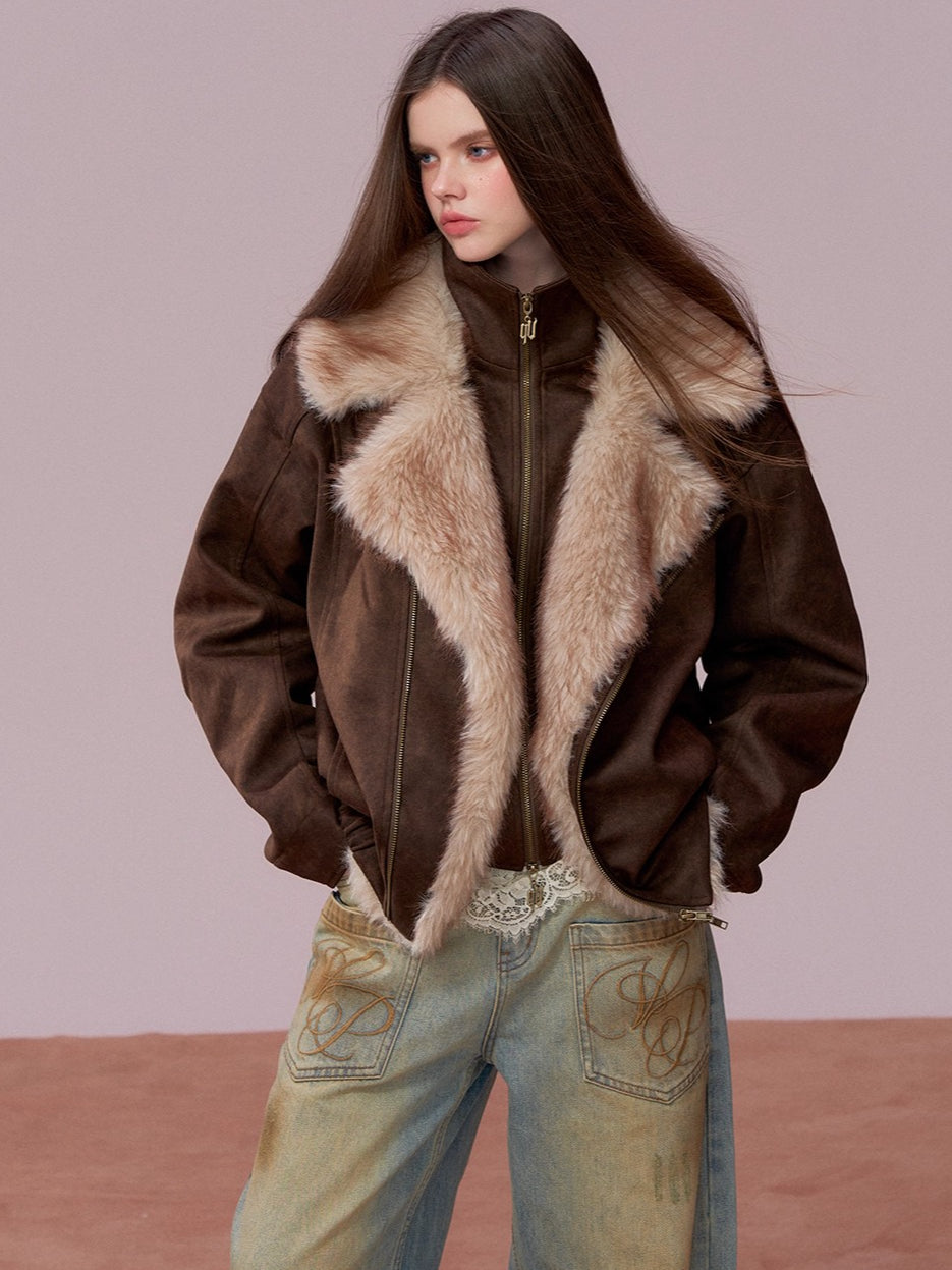 Faux Fur Collar Puffer Jacket