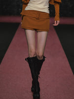 Wide Belt Skirt Shorts