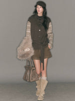 Fair Isle Panelled High-Neck Jacket