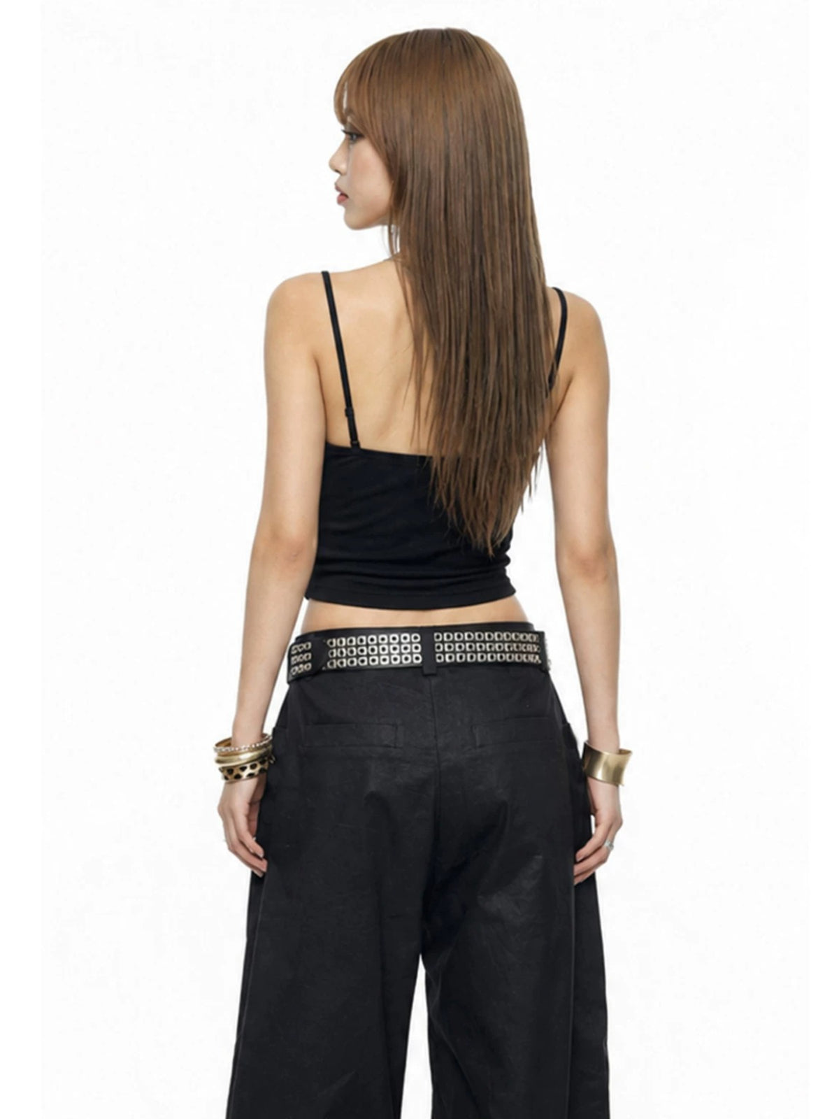 Side Button V Neck Tank Top