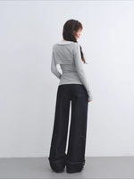 Polka Collar Cardigan Set