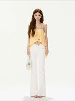 Rhinestone Ruffle Cami Top