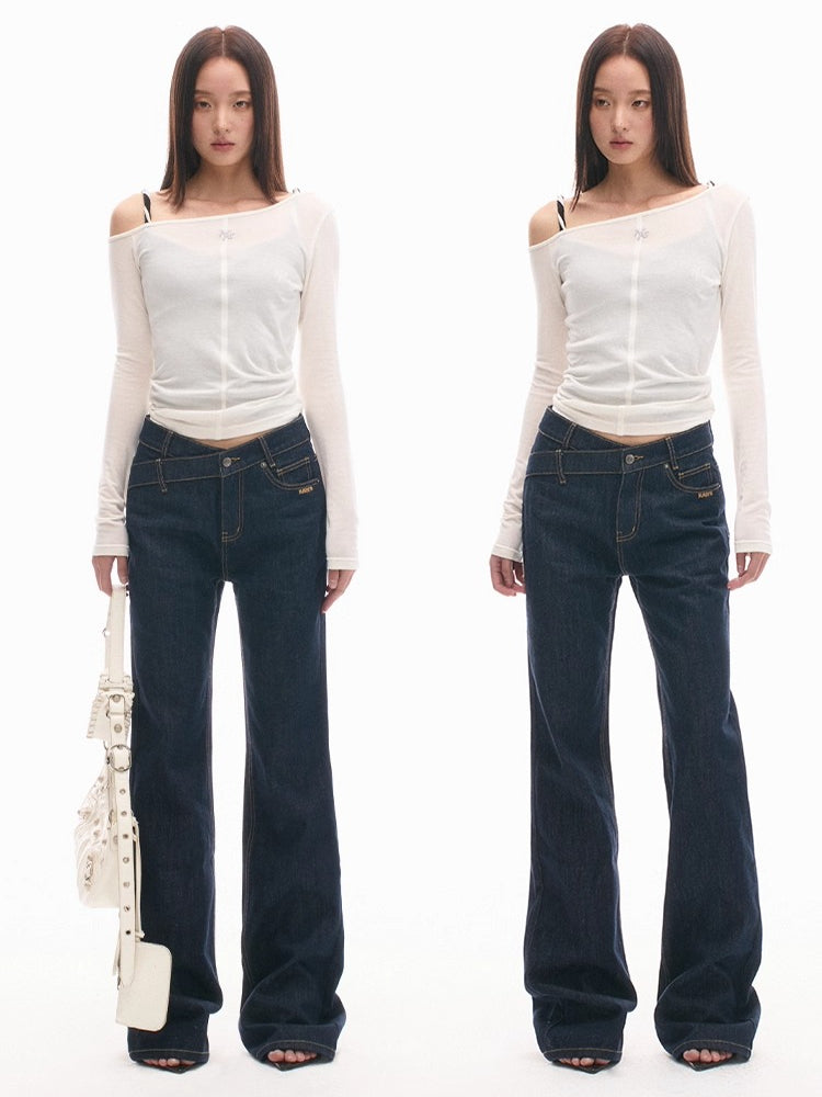 +5CM N2 Smiling Straight Denim Pants