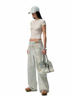 Light Blue Denim Wide-Leg Machete Pants