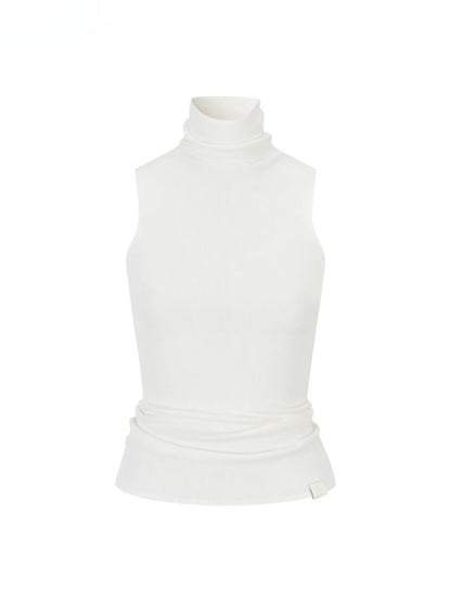 High Neck Sleeveless Knit Top