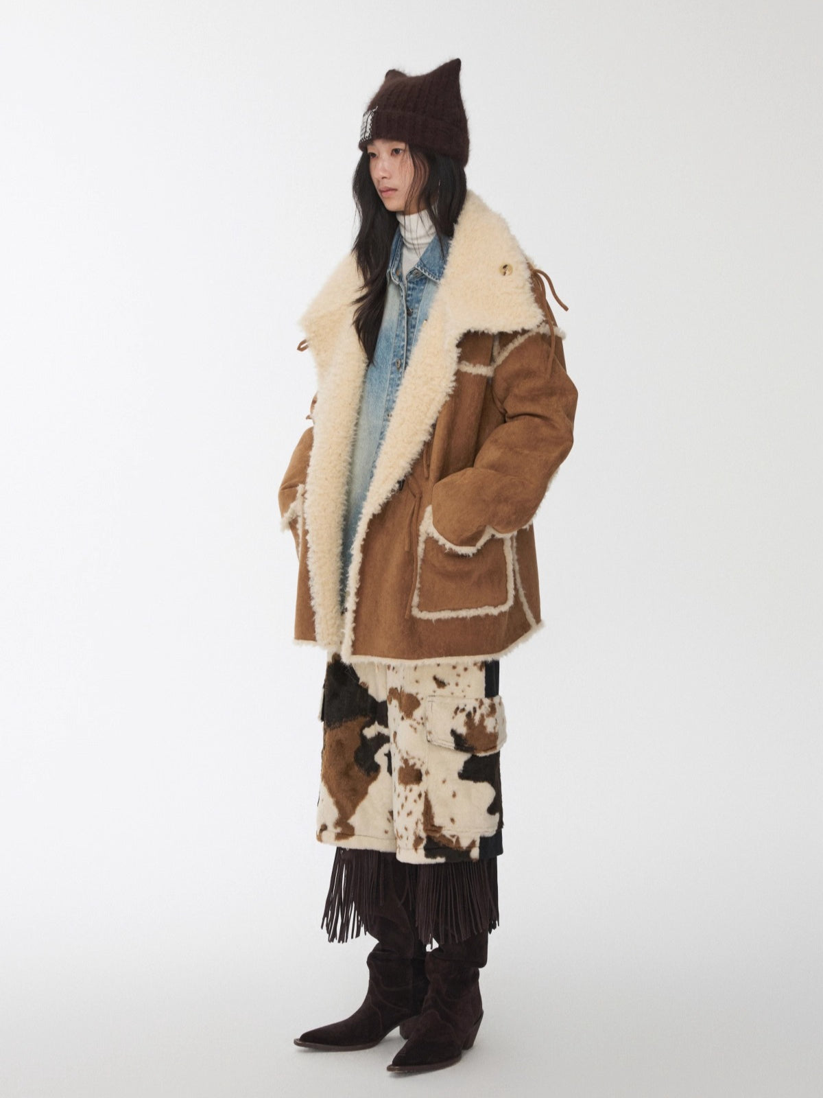 Reversible Shearling Toggle Jacket