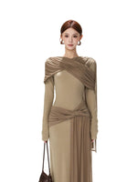 Shoulder Ribbon Knit Dress