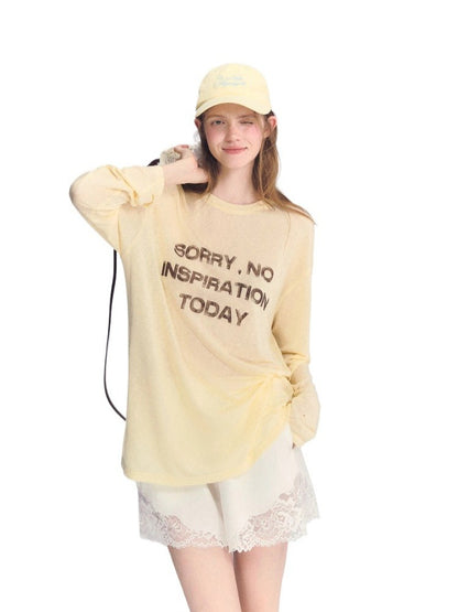Letter Print Long Sleeve Top