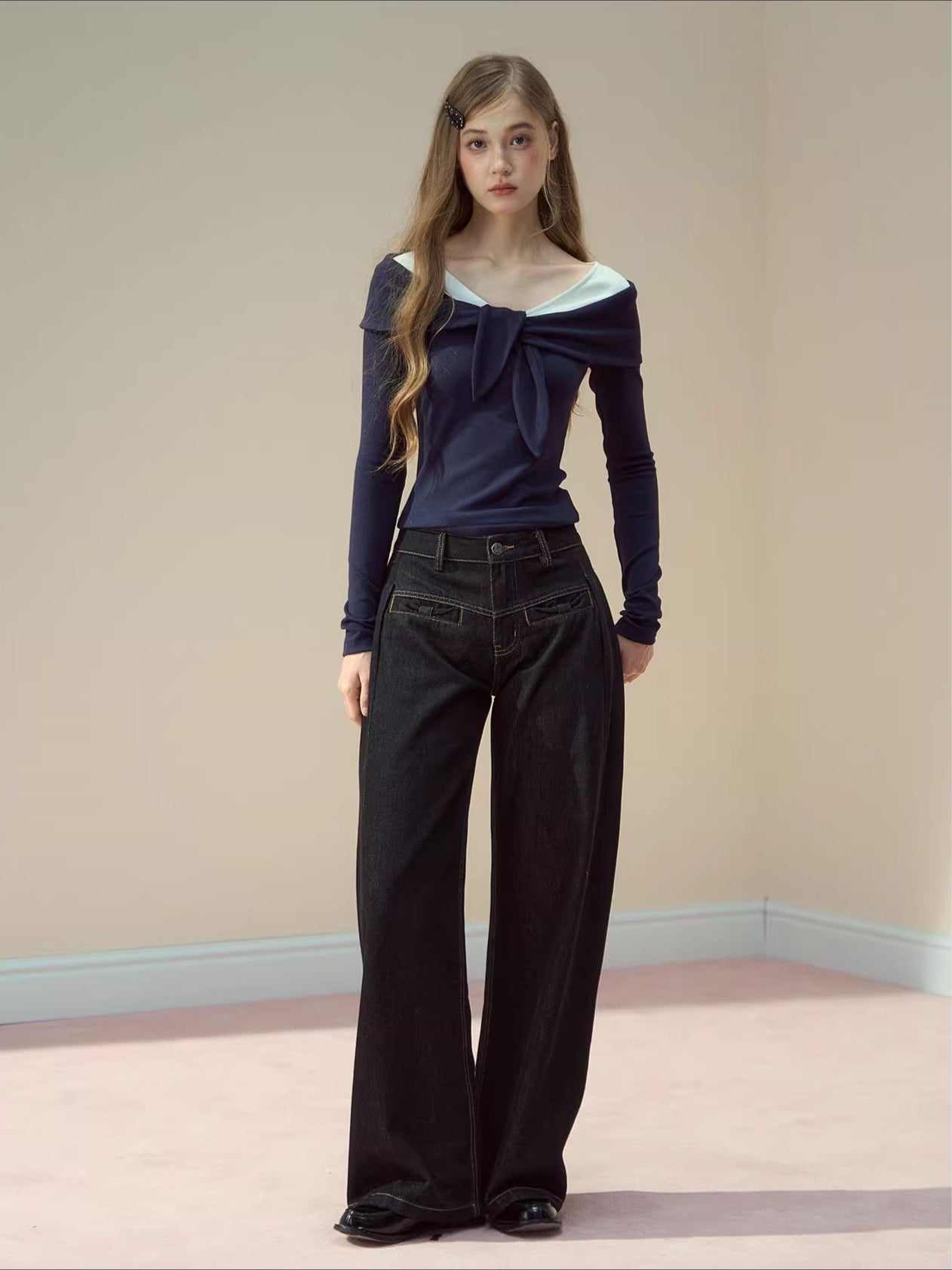 Gray &amp; Navy Blue Modal Two-Piece T-shirt