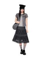 Ruffle Layered Midi Skirt