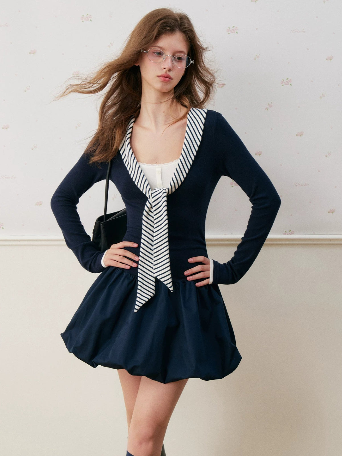 Navycore Stripe Scarf Dress