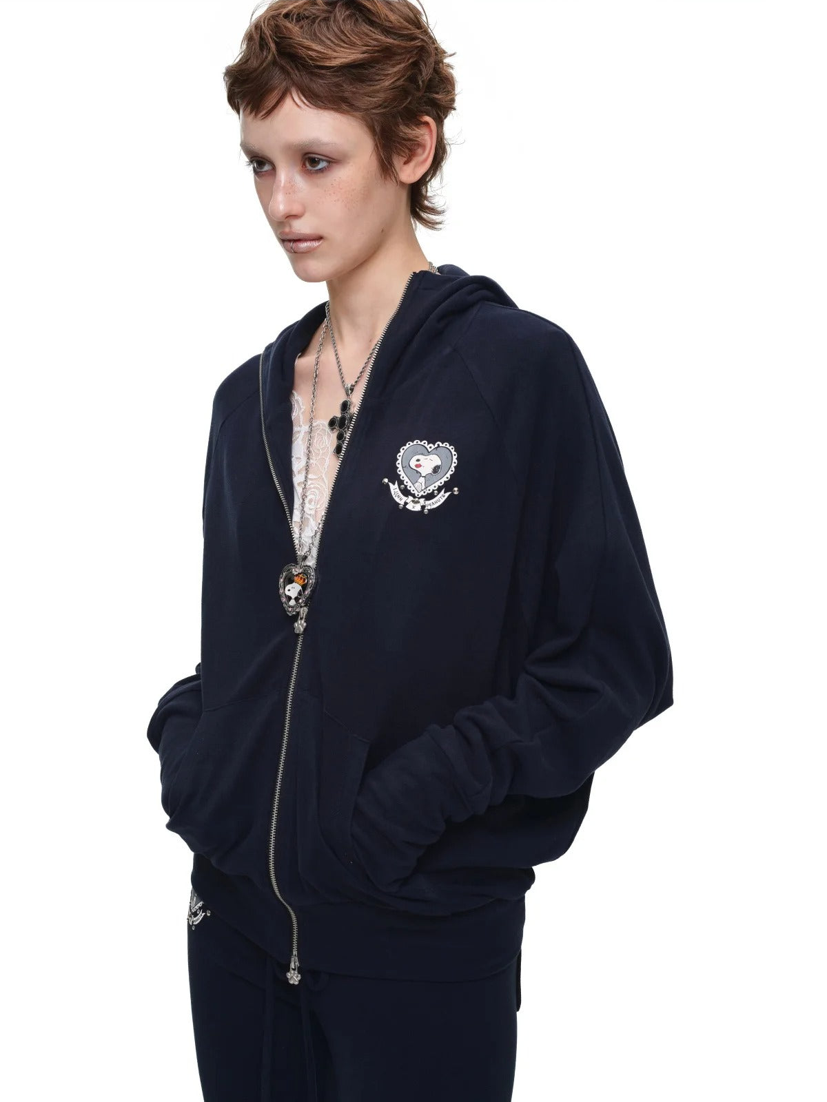 Dog-Ear Hoodie &amp; Flared Pants Set