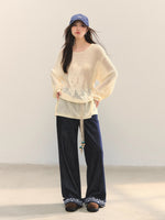 Flower Jacquard Loose Knitted Top