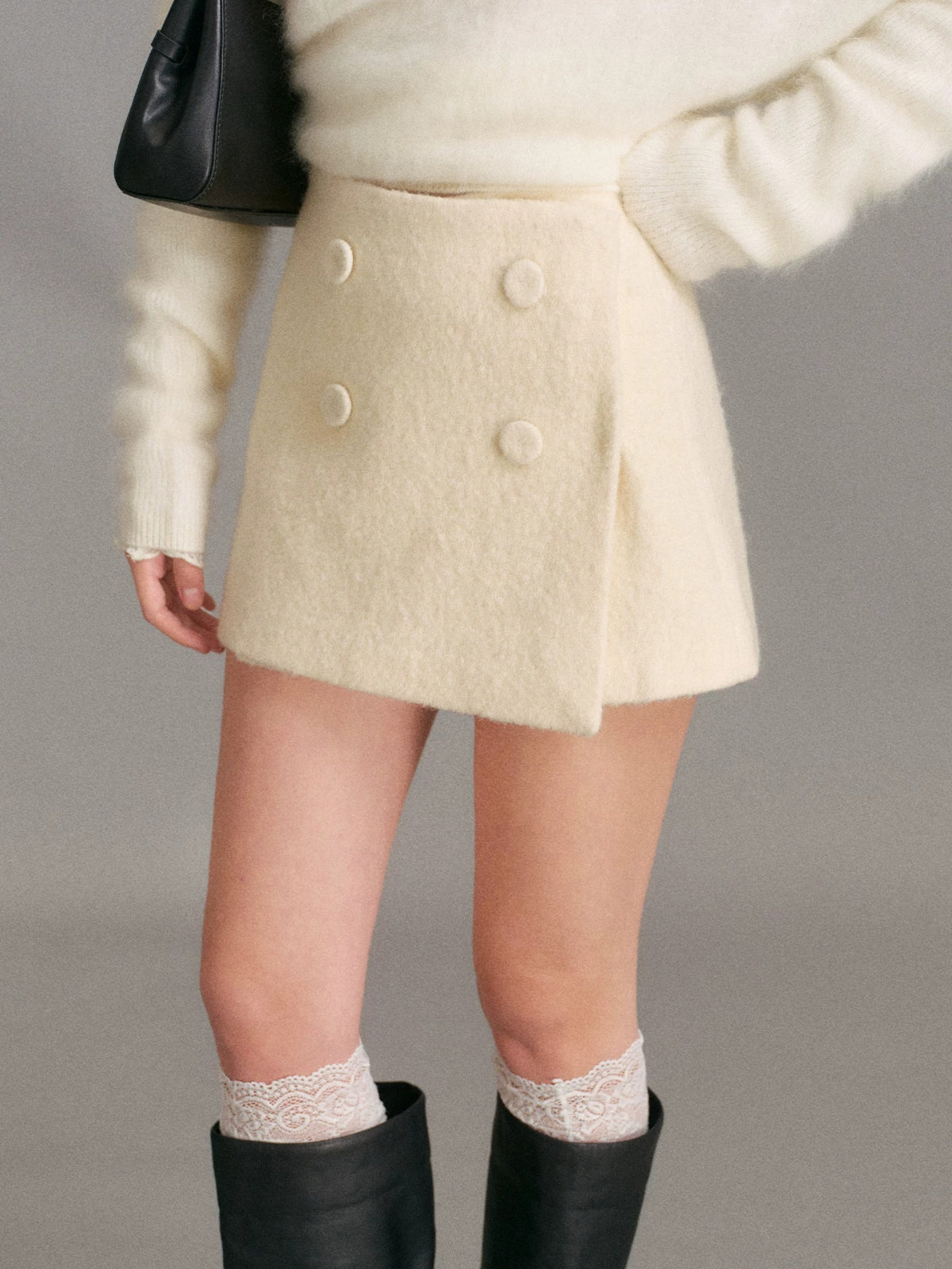 Wool Blend A-Line Skirt