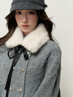 Vintage Bow Faux Fur Collar