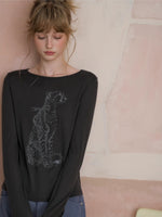 Leopard Graphic Long Sleeve Tee