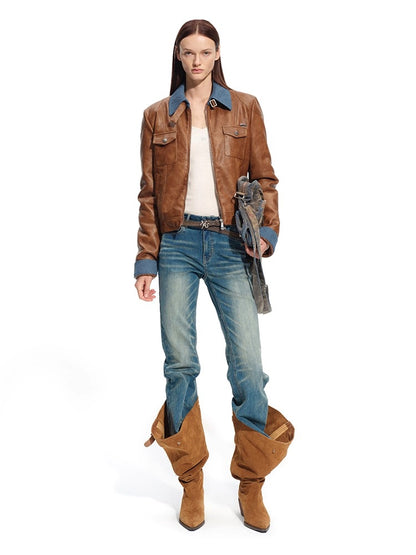 &quot;Savanna Series&quot; Plains Washed Denim Straight-Leg Jeans