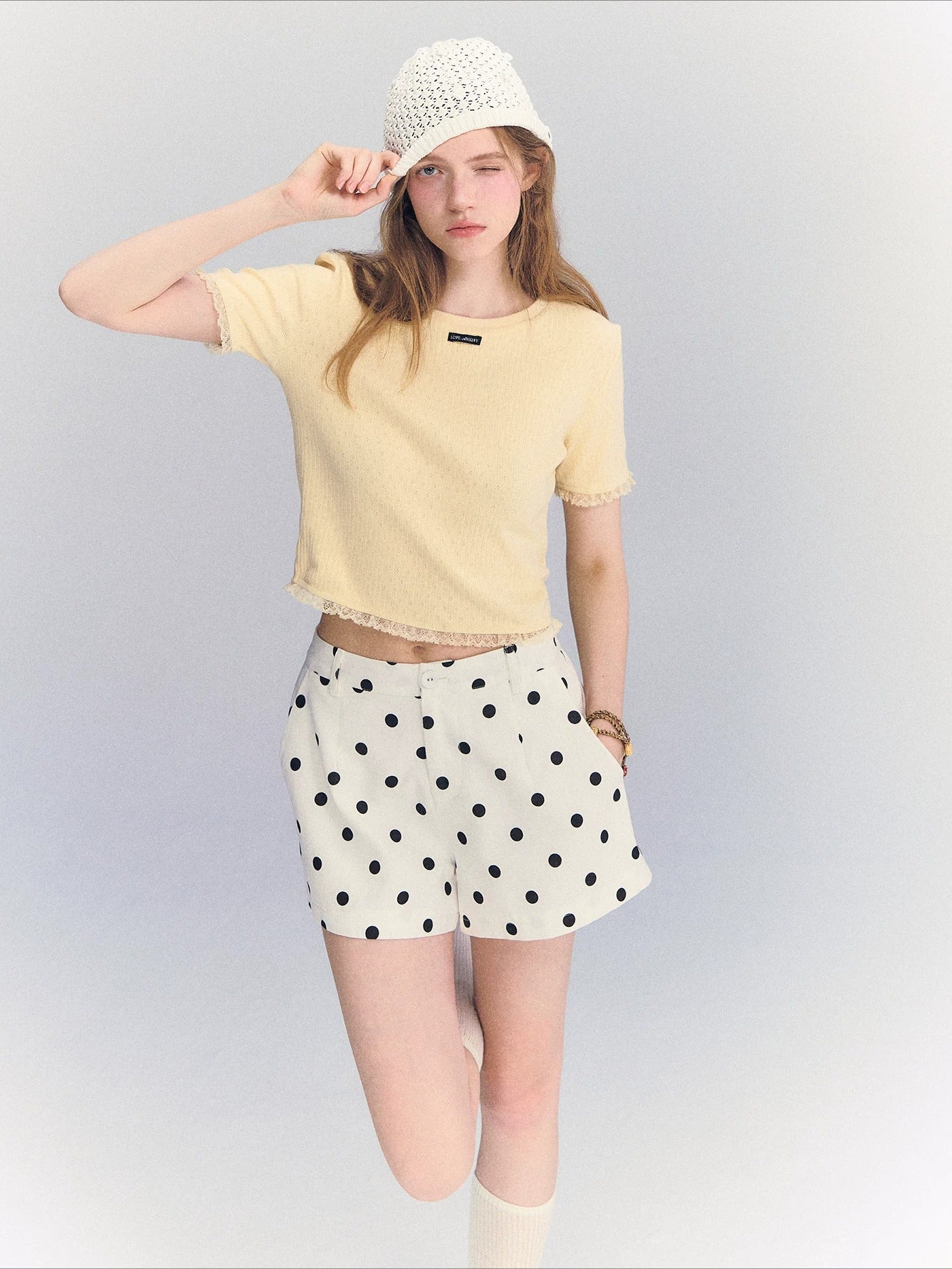 Polka Dot Linen Shorts