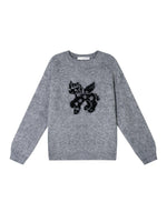 Jacquard Wool Blend Crewneck Sweater
