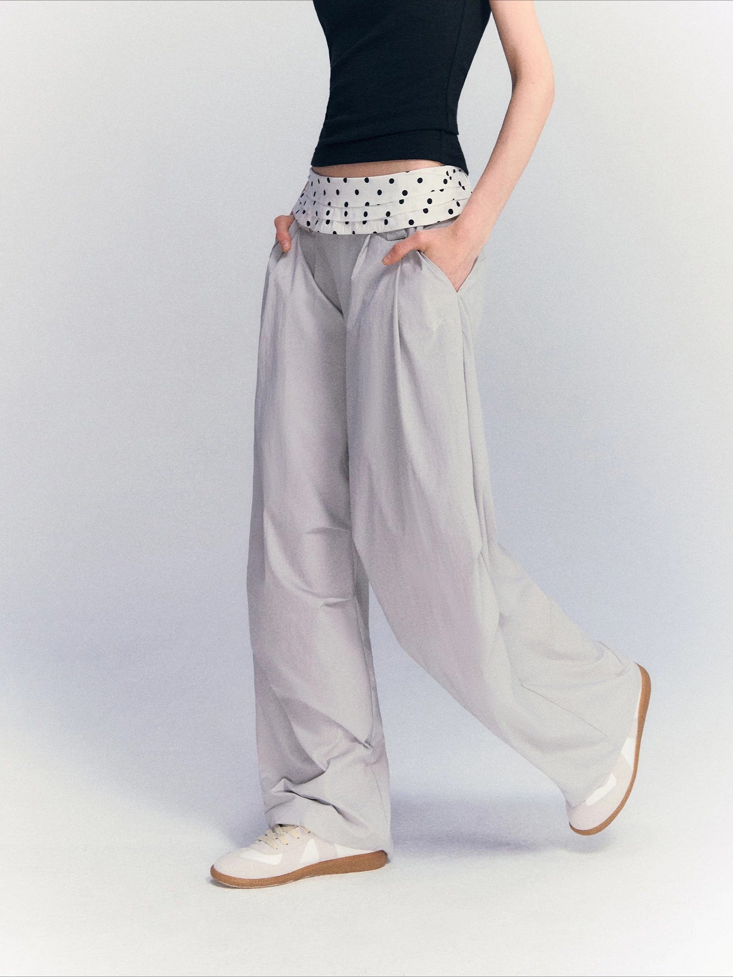 Polka Dot Straight Pants