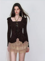 Lace Panel Tiered Skirt